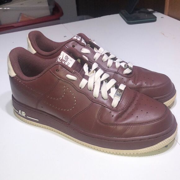 Nike Air Force 1‎Burgundy And White Size 8.5 Tennis Shoes Sneakers 315122-603